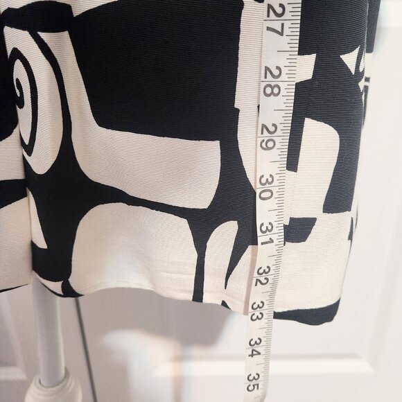 Women's Alfani Black and White Lined Belted Jacket with 3/4 Sleeves Size Medium - Picture 12 of 15